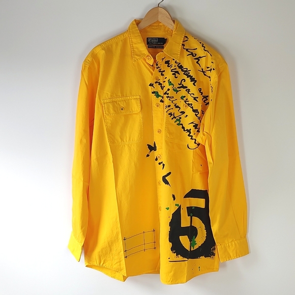 Polo Ralph Lauren Other - 🔥HP🔥Polo Ralph Lauren "Dungaree Workshirt" Graphic Pop Art Shirt Size L Rare